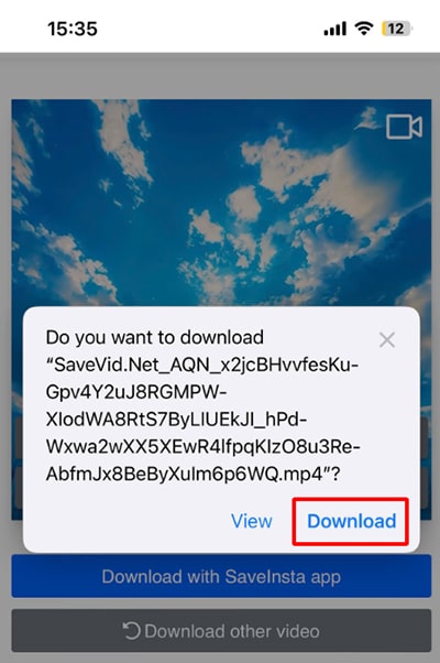 confirm download on ios